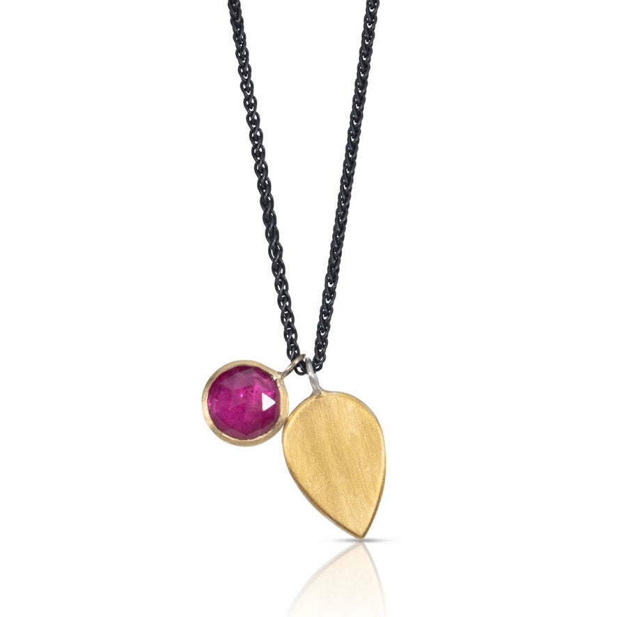 Ruby and teardrop pendant – Naomi Tracz Jewellery
